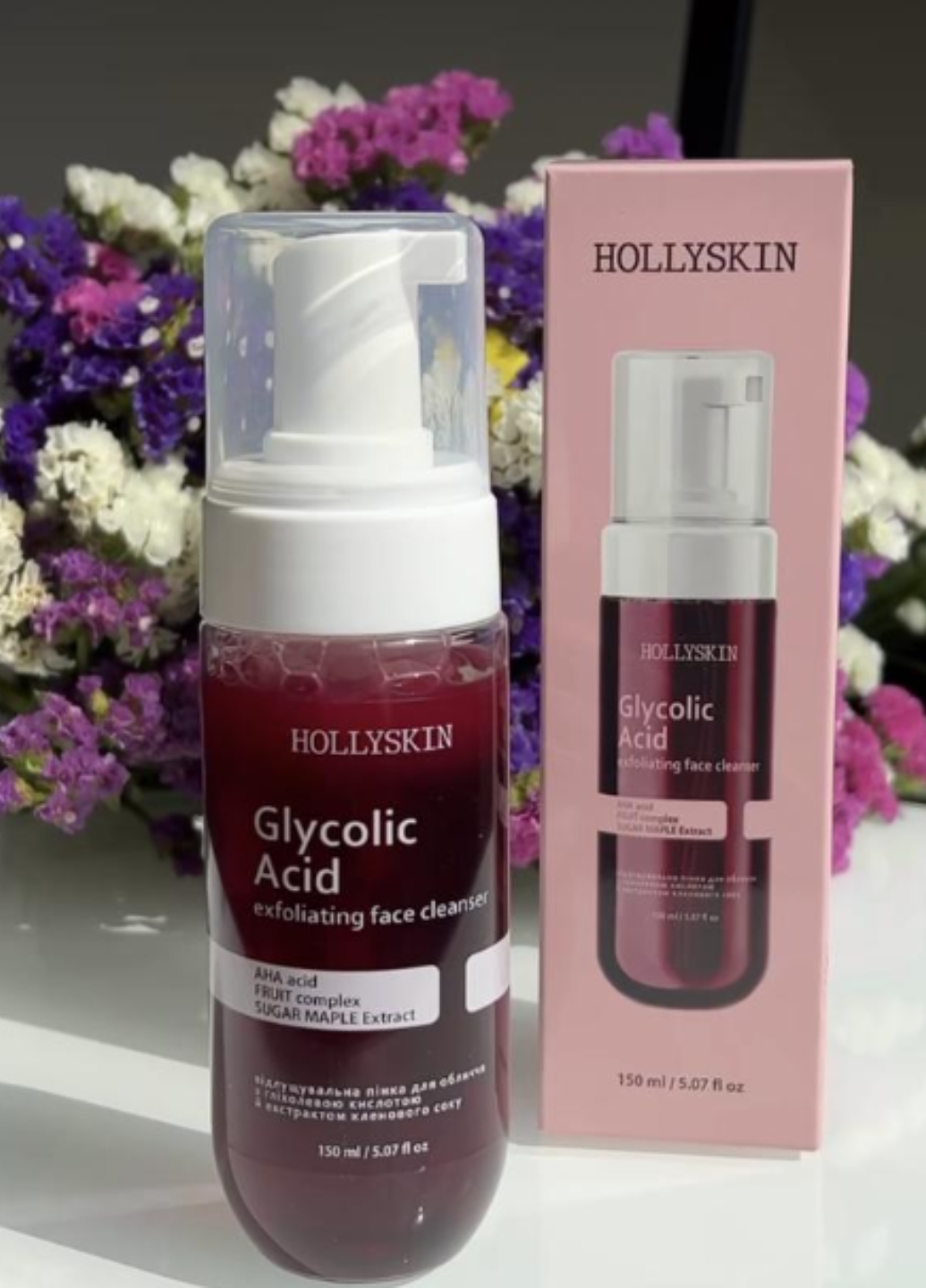 Відлущувальна пінка для обличчя з екстрактом кленового сиропу Glycolic Acid 0292h